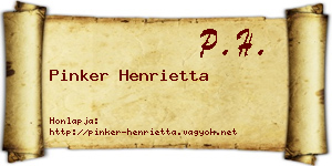 Pinker Henrietta névjegykártya