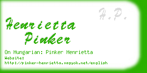 henrietta pinker business card